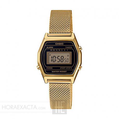 Reloj Casio Collection Digital Pequeño Negro Armis Dorado LA690WEMY-1EF