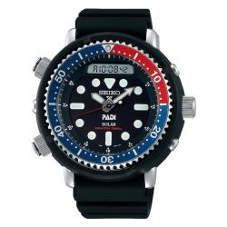 Reloj Seiko Prospex Solar "Arnie" Diver 200 m Negro Azul y Rojo Caucho SNJ027P1