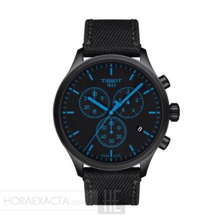Reloj Tissot Chrono XL PVD Negro Azul Lona 45 mm. T116.617.37.051.00