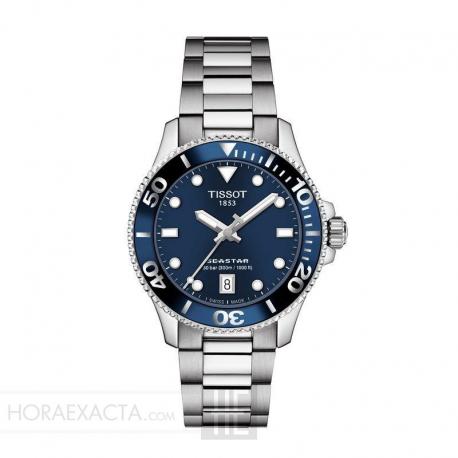 Reloj Tissot Seastar 36 azul cuarzo.