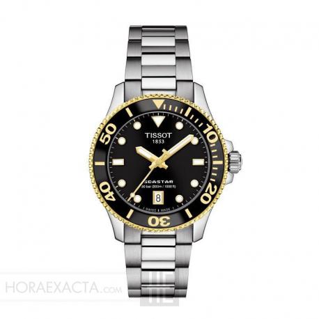 Reloj Tissot Seastar 36 negro cuarzo.