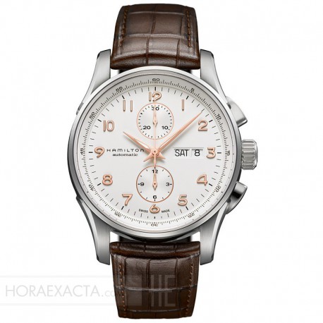 Reloj Hamilton Maestro Auto Chrono Blanco Piel Marrón