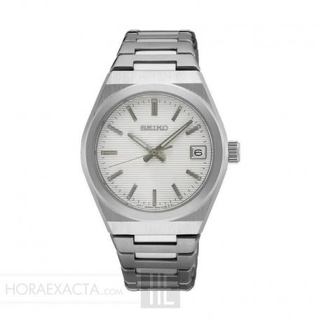 Reloj Seiko Neo Classic Cuarzo Lady Blanco Armis Zafiro 34 mm. SUR573P1