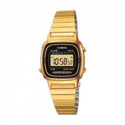 Reloj Casio Collection Digital Negro Armis Dorado Pequeño LA670WEGA-1EF